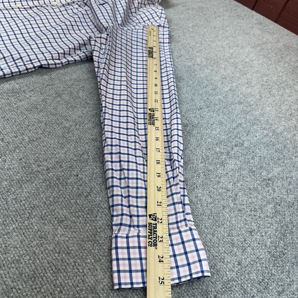 Polo Ralph Lauren Classic Fit Button Down Long Sleeve 16 34/35 Pink Blue Check - Picture 7 of 9